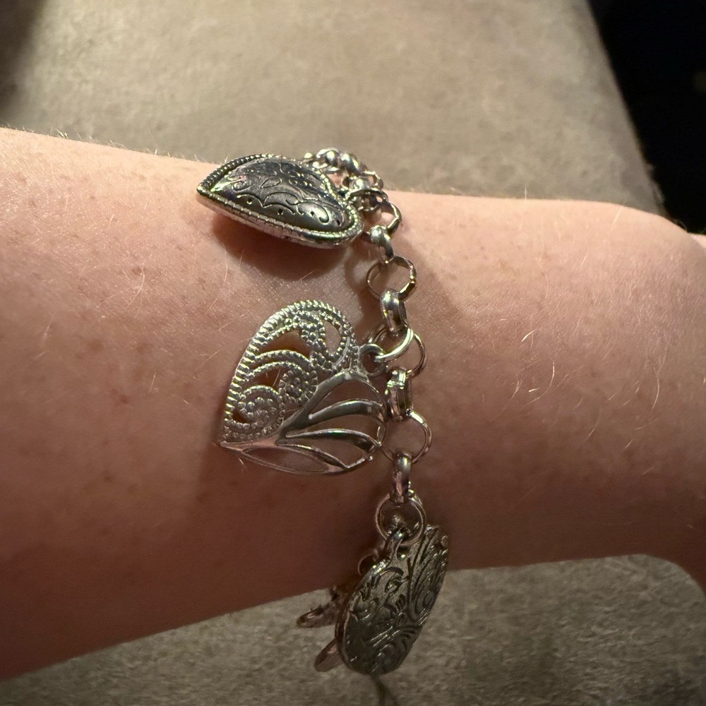 Silver Hearts Charm Bracelet - Picture 2 of 2